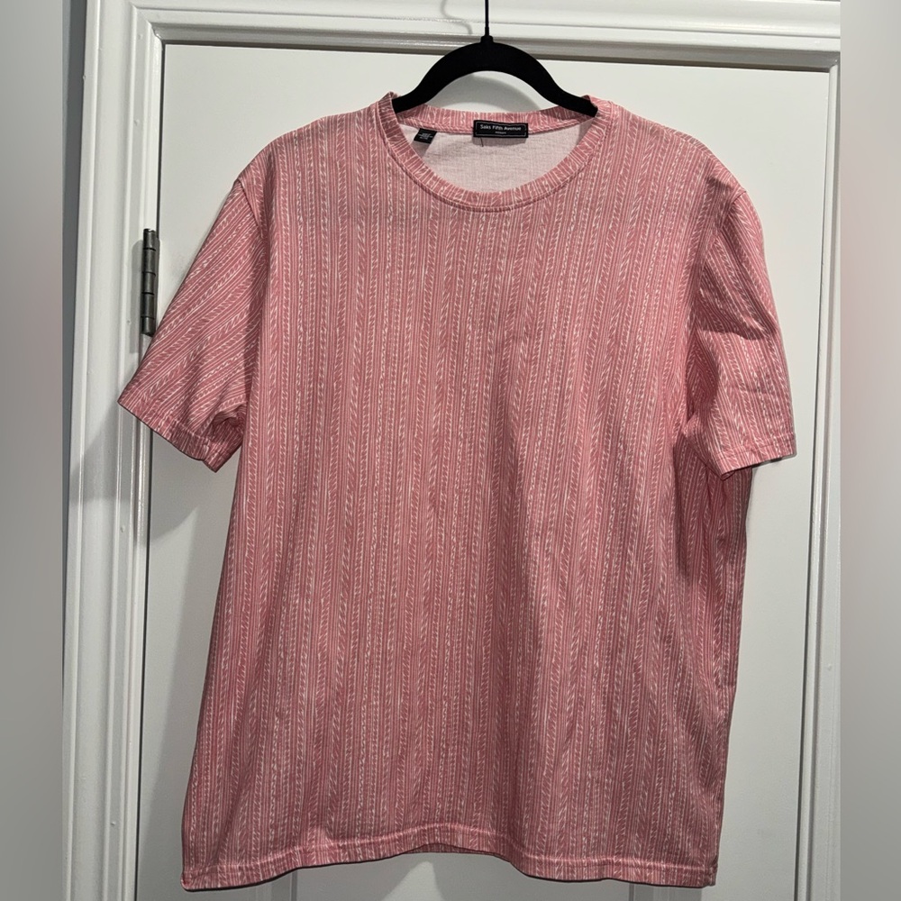 Saks Fifth Avenue Pink Short-Sleeve Knit Tee